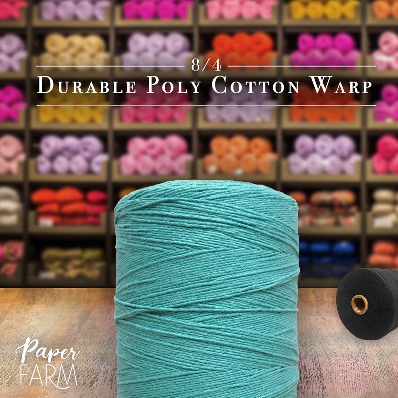 Paper Farm Durable Loom Warp Thread (Turquoise), 8/4 Warp Yarn (800 Yards), Perfect for Weaving: Carpet, Tapestry, Rug, Blanket or Pattern - Warping Thread for Any Loom - Image 3